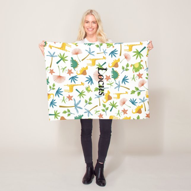 Mit Monogramm Safari-Muster für Kleinkinder Fleecedecke (Beispiel)