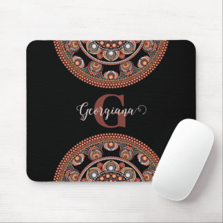 Mit Monogramm Safari Sunset Bohemisch Dot Mandala Mousepad