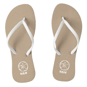 Mit Monogramm Sandstrand Hochzeit Flip Flops