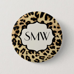Mit Monogramm Sassleopard-Printwerbung Button