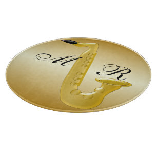 Mit Monogramm Saxophone-Gold gefärbt Schneidebrett