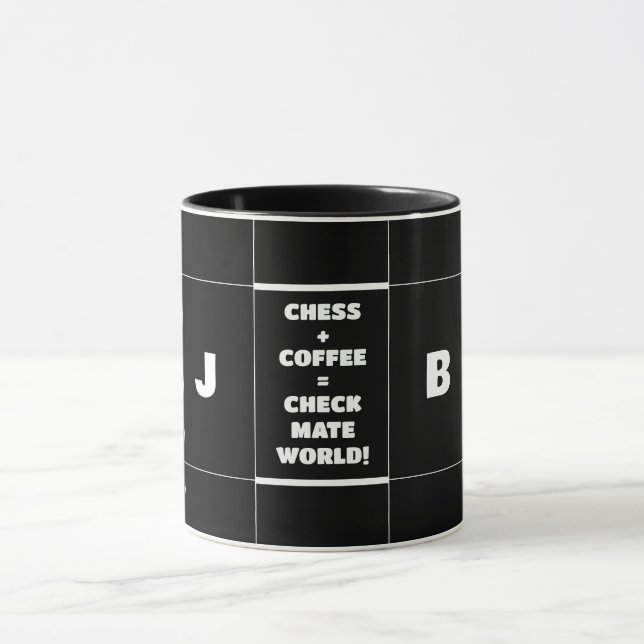 Mit Monogramm Schach- und Kaffeezubereitung Tasse (Zentrum)