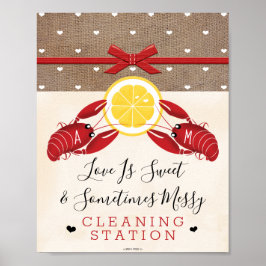 Mit Monogramm Schild der Crawfish Boil-Reinigungss