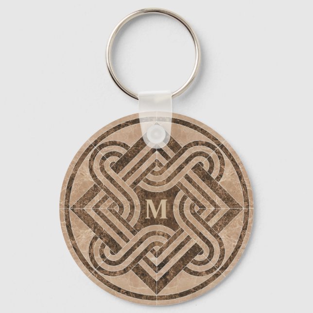 Mit Monogramm Schlüsselanhänger aus Marmor (Vorderseite)