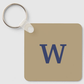 Mit Monogramm Schlüsselanhänger braun und blau