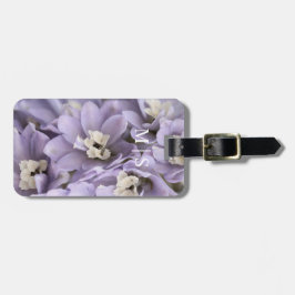 Mit Monogramm Schöne Lila Delphinium-Blume Gepäckanhänger