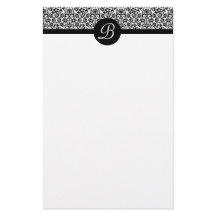 Mit Monogramm Schreibpapier mit schwarzem und weiß
