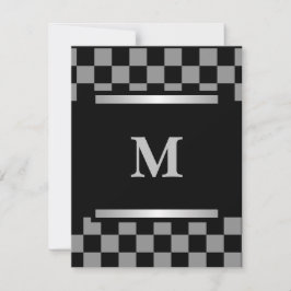 Mit Monogramm schwarz geprüft Karte