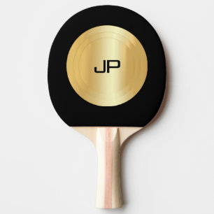 Mit Monogramm Schwarz-Gold-Template Tischtennis Schläger