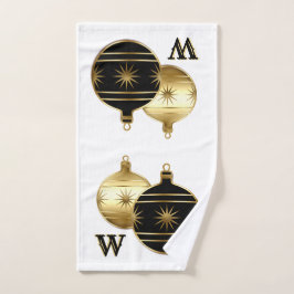 Mit Monogramm Schwarz-Gold-Weihnachtshandtuch Handtuch