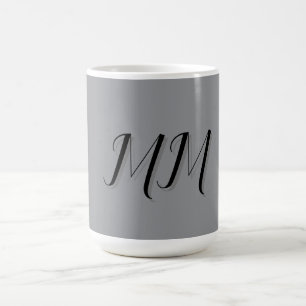 Mit Monogramm-Schwarz-Grau-Kalligraphie Kaffeetasse