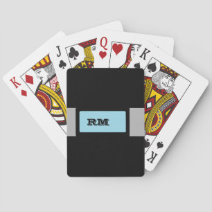 Mit Monogramm Schwarz Spielkarten