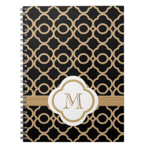 Mit Monogramm Schwarz und Gold in Marokko Notizblock
