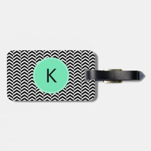 Mit Monogramm Schwarz-Weiß-Fohlen-Zickzack Muster Gepäckanhänger