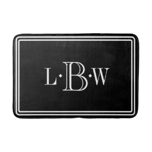 Mit Monogramm Schwarz-Weiß-Grenze Badematte
