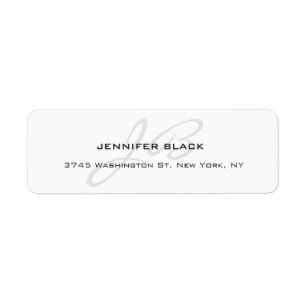 Mit Monogramm Schwarz/Weiß Schlicht Moderne Minima