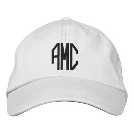 Mit Monogramm, Schwarz-weiße Eleganz Bestickte Baseballkappe
