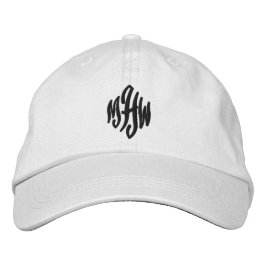 Mit Monogramm, Schwarz-weiße Eleganz Bestickte Baseballkappe