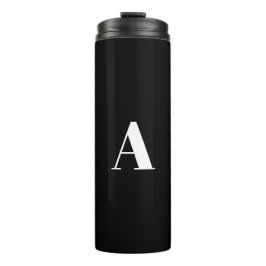 Mit Monogramm Schwarz-weiße kundenmoderne Erstmode Thermosbecher
