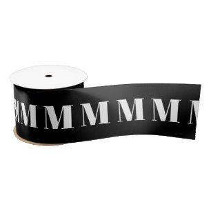 mit Monogramm Schwarz-weiße Sonderanfertigung Satinband