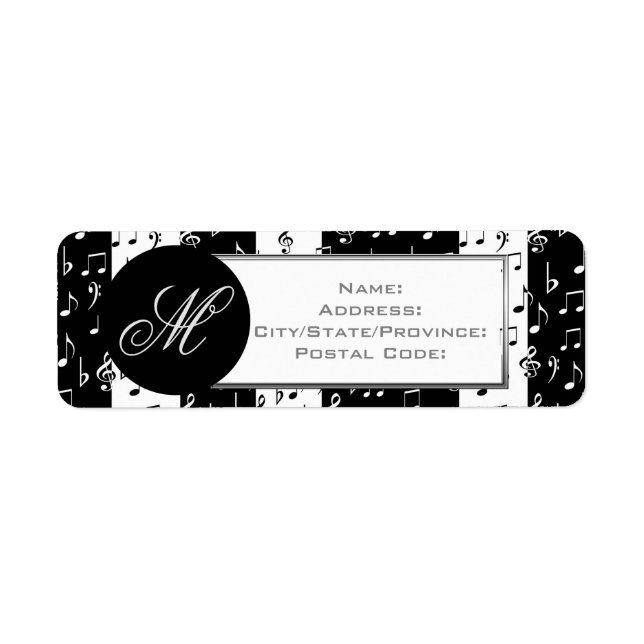 Mit Monogramm schwarz-weiße Streifen - Labels 2 (Vorne)