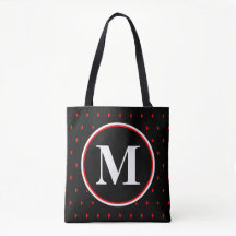 Mit Monogramm schwarze Polka-Punkte