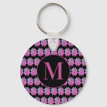 Mit Monogramm, schwarze und rosa, vier Leaf-Kleben
