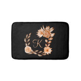 Mit Monogramm Schwarzes Brot und Pfirsichblüten Badematte