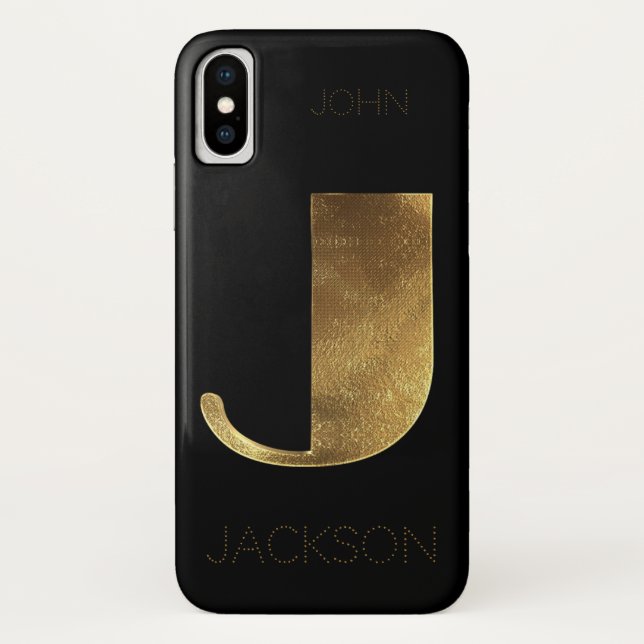 Mit Monogramm schwarzes Gold der Case-Mate iPhone Hülle (Rückseite)