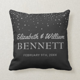 Mit Monogramm schwarzes silberne Kissen
