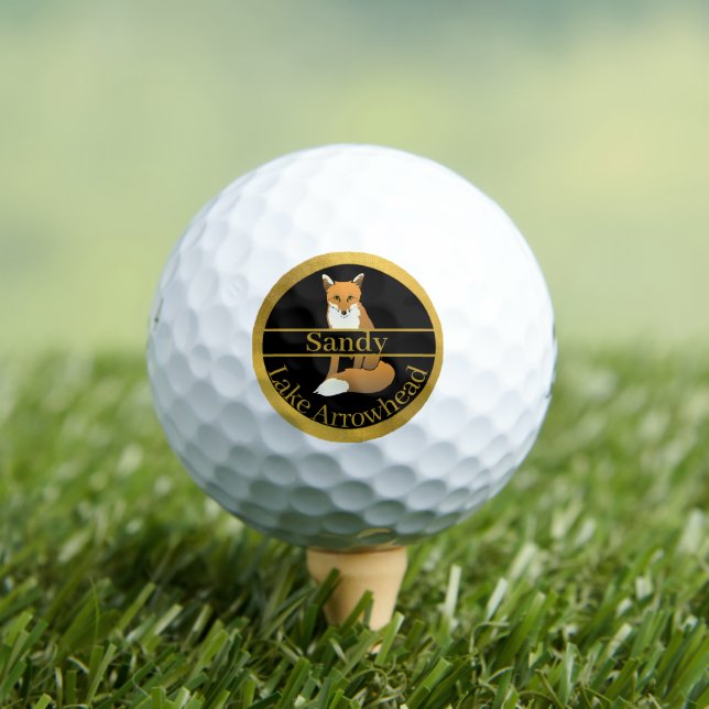 Mit Monogramm Schwarzgoldgold, Orange-Rot Golfball (Insitu T-Shirt)