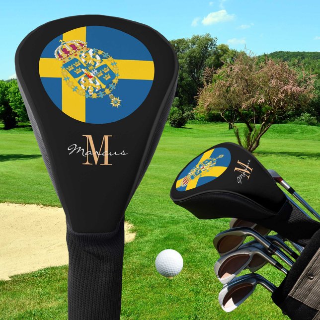 Mit Monogramm & Schweden Flag Golf Clubs Covers Golf Headcover (Von Creator hochgeladen)