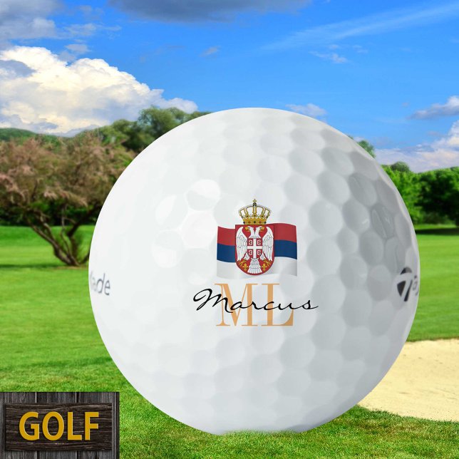 Mit Monogramm serbische Fahne & Serbiens Golf Ball (Von Creator hochgeladen)