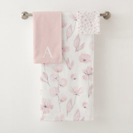 Mit Monogramm Set für das Blumenhandtuch