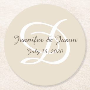 Mit Monogramm Set von Untersetzer auf Papier