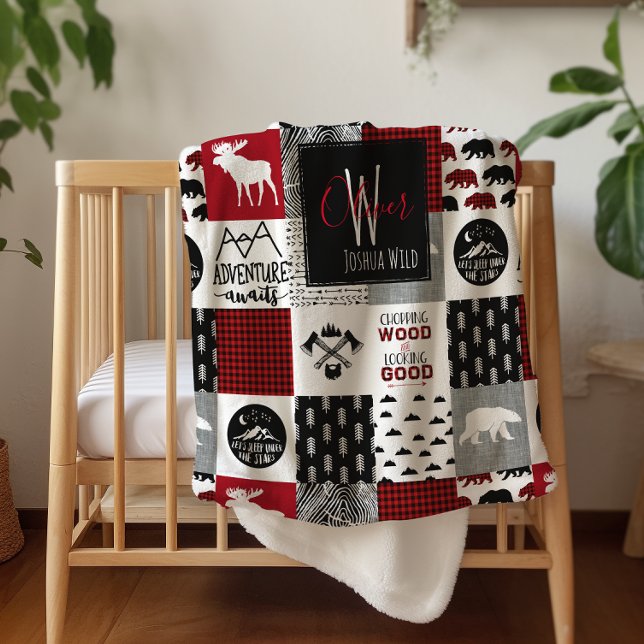 Mit Monogramm Sherpa Blanket | Lumberjack Wilderne Sherpadecke (Von Creator hochgeladen)