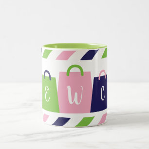 Mit Monogramm Shopping-Bags - personalisierte Mug Zweifarbige Tasse