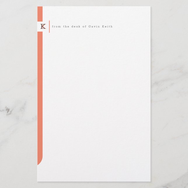 Mit Monogramm Sidebar Briefpapier (Vorderseite)