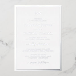 Mit Monogramm Silberhochzeit Folieneinladung