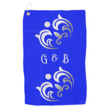 Mit Monogramm Silver on Blue |