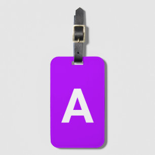 Mit Monogramm Simple Modern Neon Lila Gepäckanhänger