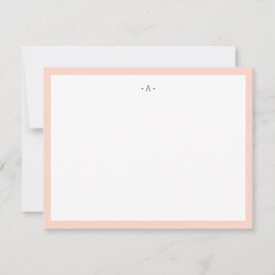 Mit Monogramm Single-Buchstabe-Monogramm-Blau Mitteilungskarte