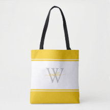 Mit Monogramm Skript Initial Yellow