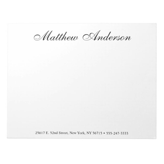 Mit Monogramm Skript Notizblock (Vorderseite)