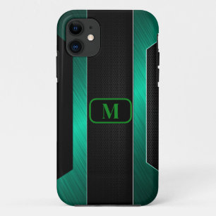 Mit Monogramm Sleek Green Metal Case-Mate iPhone Hülle