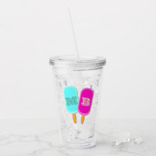 Mit Monogramm Sommerlollen Popcles Acryltrinkbecher