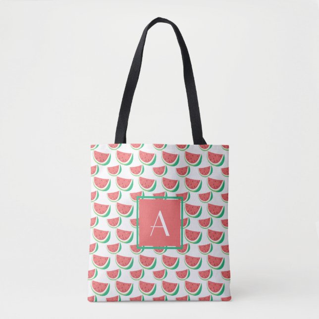 Mit Monogramm Sommerpässe Wassermelone Muster Tasche (Vorderseite)