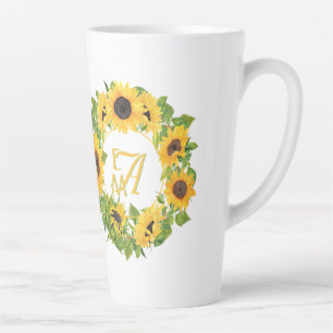 Mit Monogramm Sonnenblumen Muster dekorativ Milchtasse