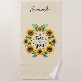 Mit Monogramm Sonnenblumen Strandtuch