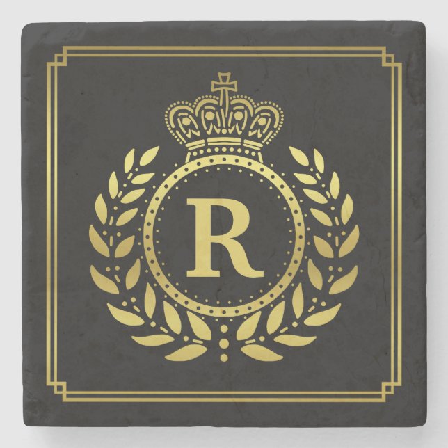 Mit Monogramm Steinuntersetzer (Vorderseite)